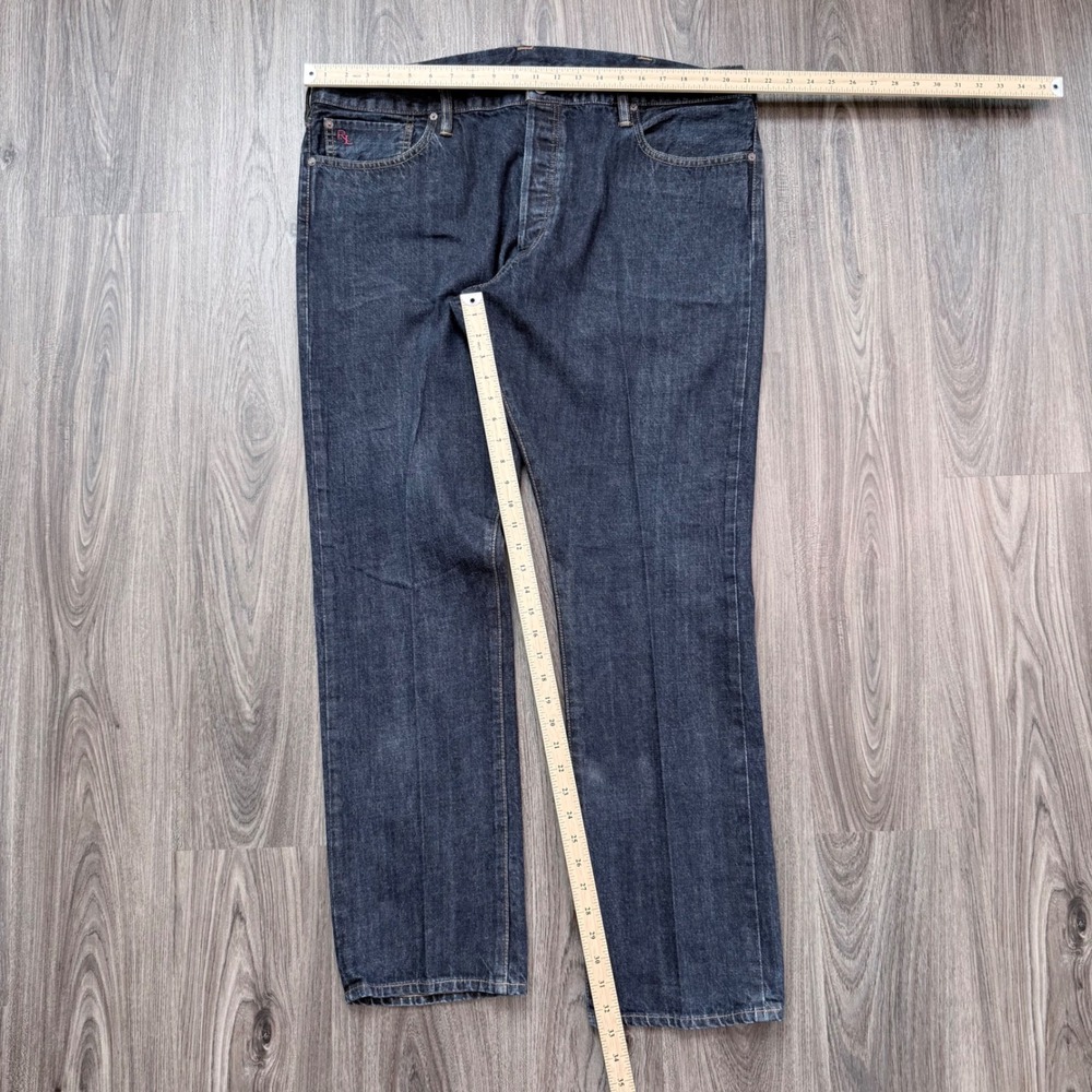 Polo Ralph Lauren Jeans Men 42x33 (tag32) Dark Wash Straight Leg Selvidge Denim - Picture 6 of 10